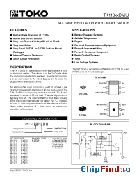 Datasheet TK11320BMCL manufacturer TOKO